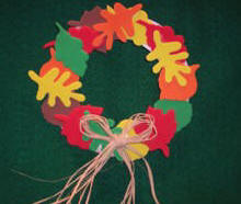 kids craft ideas - make a Leaf Wreath